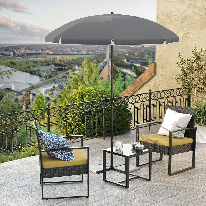 Parasol - Jardin Parasol - Protection solaire - avec manivelle - Ø 160 cm - Gray