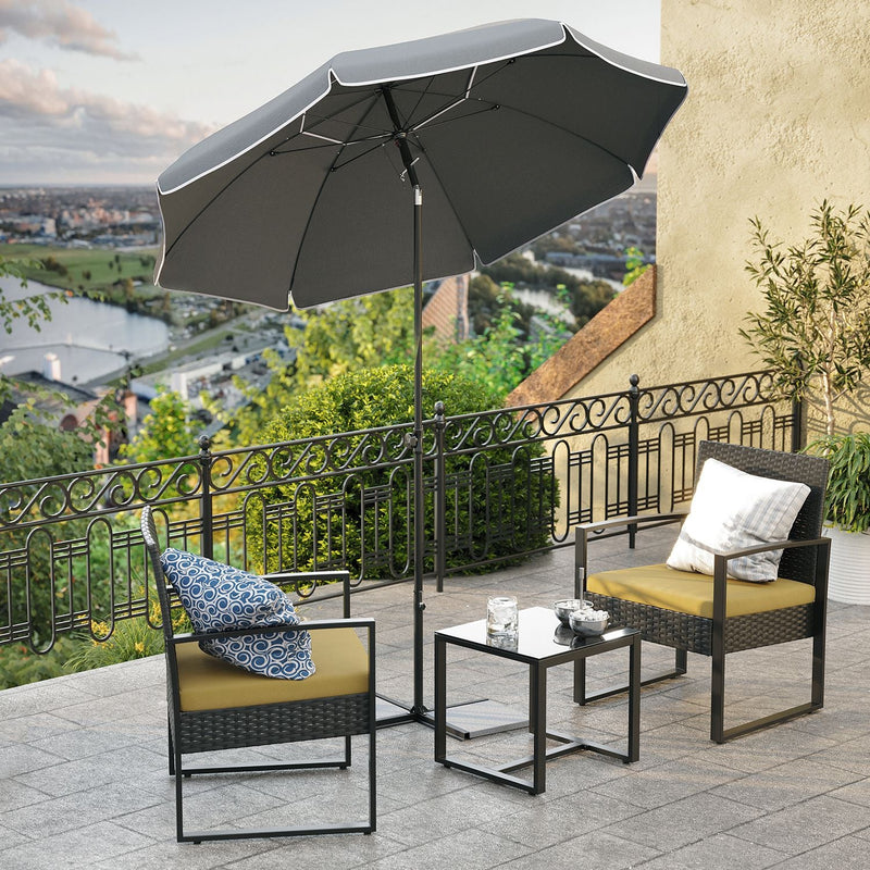 Parasol - Jardin Parasol - Protection solaire - avec manivelle - Ø 160 cm - Gray