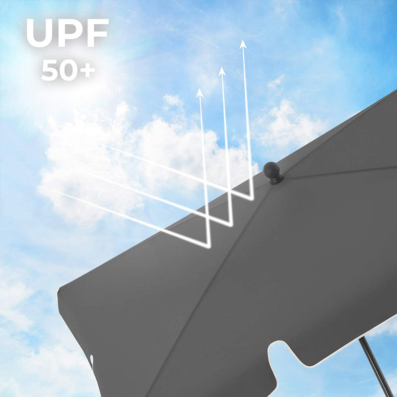 Parasol - Ecran de grădină dreptunghiular - Protecție UV până la UPF 50+ - Tiltable - Parasoldoek - Grey