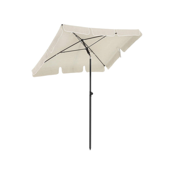 Parasol - puutarha -parasoli - suorakaiteen muotoinen - kallistettava - 180 x 125 cm - beige