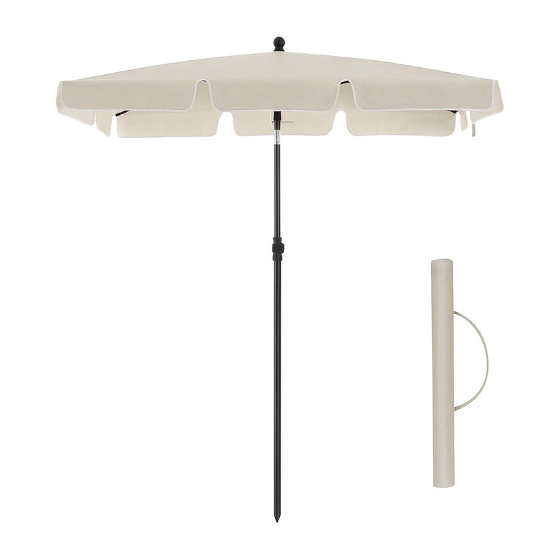 Parasol - puutarha -parasoli - suorakaiteen muotoinen - kallistettava - 180 x 125 cm - beige