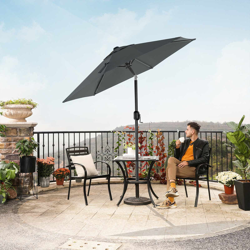 Parasol - Garden Parasol - Tiltable - Avec Zwingel - Metal - 200 cm - Gray