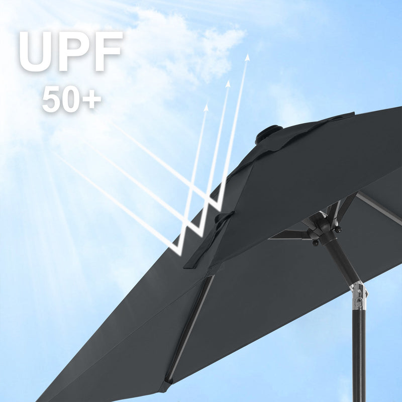 Parasol - Garden Parasol - Tiltable - With Zwingel - Metal - 200 cm - Gray