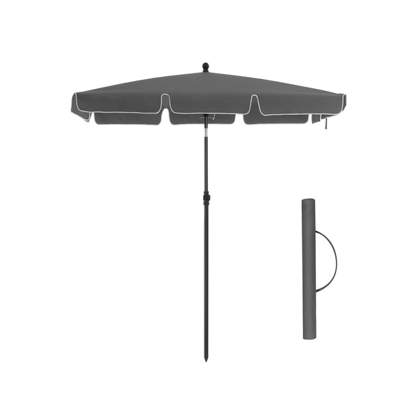 Parasol - Parasol de grădină - dreptunghiular - pliabil - 200 x 125 cm - gri