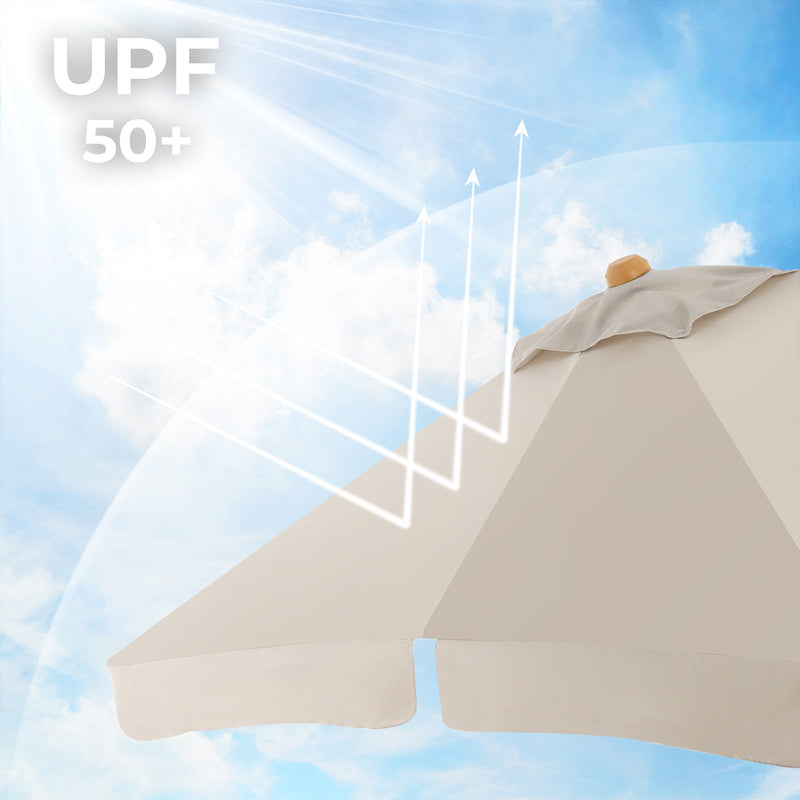 Parasol - 200 x 125 cm - Tiltable - Balcon dreptunghiular Parasol - bej