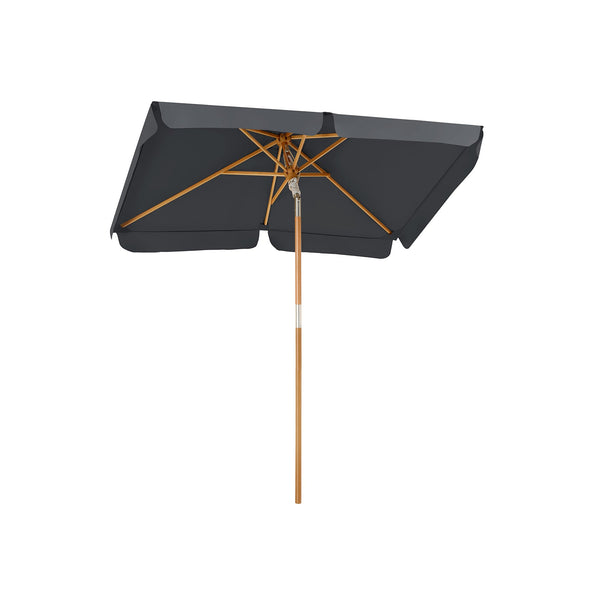 Parasol - 200 x 125 cm - suorakulmainen parveke -näyttö - auringonsuoja - Parasolmast - Harmaa