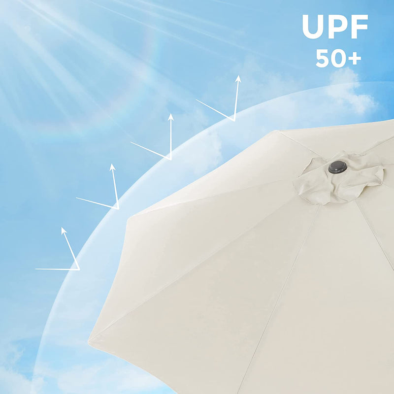 Parasol - Haveparasol - vippbar - med krumtap - Ø 270 cm - beige