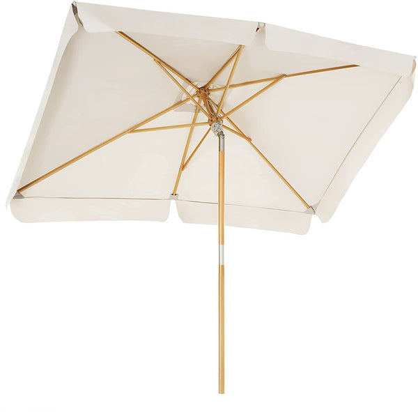 Parasol - 3 x 2 m - Rechthoekig - Zonwering - Uv-bescherming - Van hout - Kantelbaar - Beige