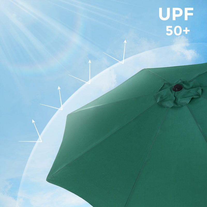 Parasol - Tuinparasol - Ø 300 cm - Achthoekig - Kantelbaar - Met zwengel - Groen