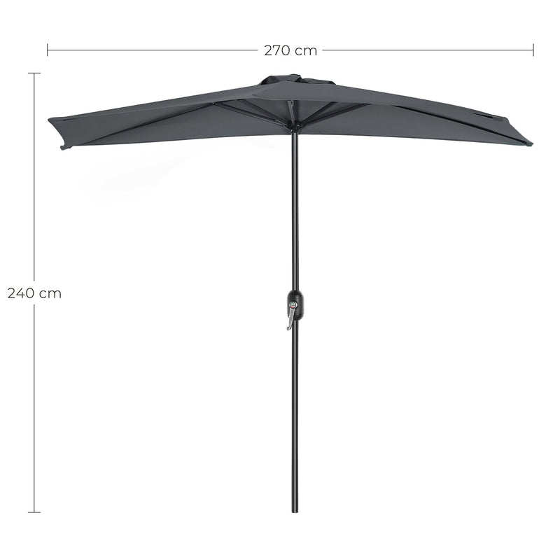 Parasol - Terrasse Parasol - avec manivelle - Ø 270 cm