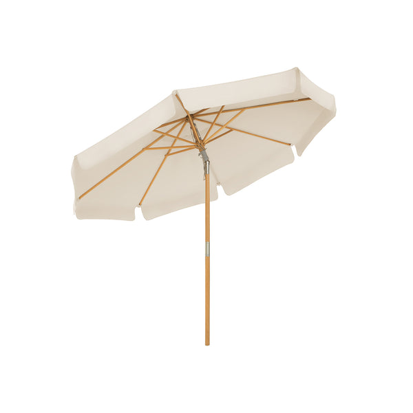 Parasol - Sunshade - 300 cm - træramme - creme