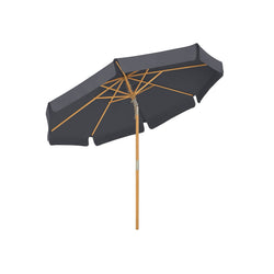 Parasol - 300 cm - Octogonal - Jardin Parasol - Protection solaire - bâton de parasol et parapluie des côtes de bois - gris