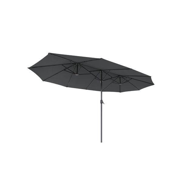 Parasol - extra stor trädgårdsparasol - markis - oval form - grå