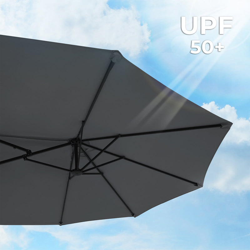 Parasol - Parasol de jardin extra grand - Auvent - Forme ovale - Gray