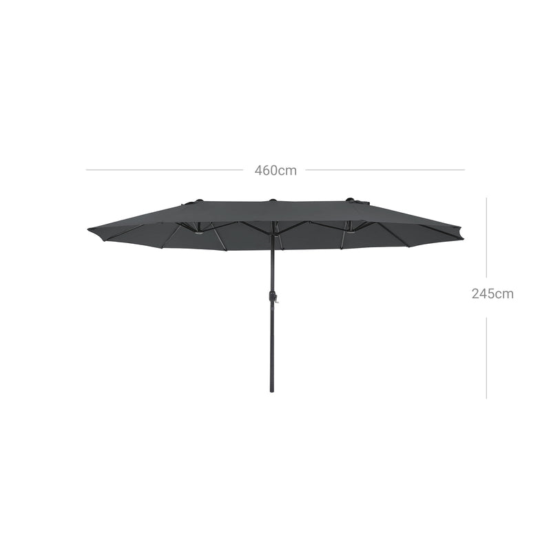 Parasol - Parasol de jardin extra grand - Auvent - Forme ovale - Gray