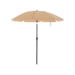 Parasol - puutarha -parasoli - Ø 200 cm - kahdeksankulmainen - kallistettava - kampilla - taupe