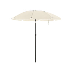 Parasol - Beach Parasol - Ø 200 cm - kahdeksankulmainen - kallistettava - kampi - beige