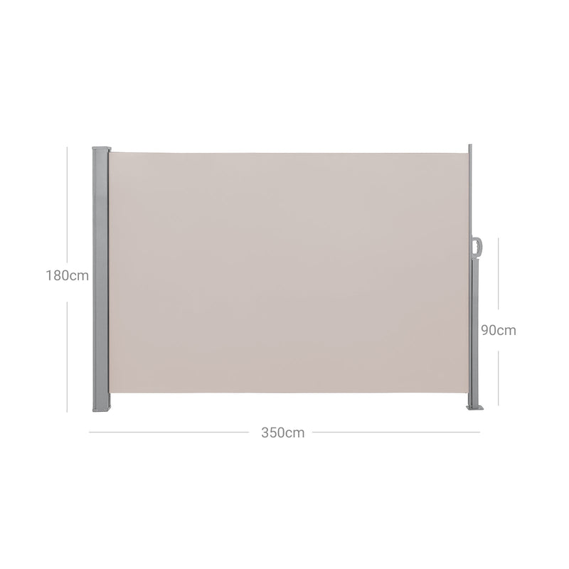 Haveskærm - forrude - 180 x 350 cm - Taupe