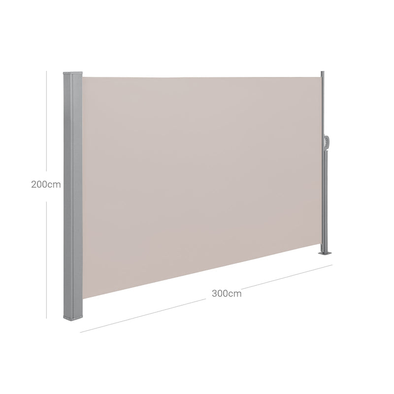 Auvent extensible - Écran de jardin - 200 x 300 cm - taupe