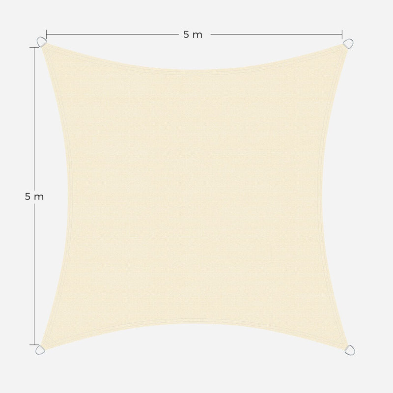 Luifel - Zonnedoek - Doek - 5 x 5 m voor terras - Crème