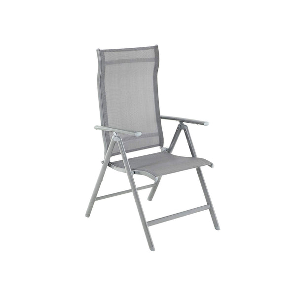 Tuinstoelen - klapstoelen - Set van 4 - Met robuust aluminium frame - Verstelbare rugleuning - Grijs