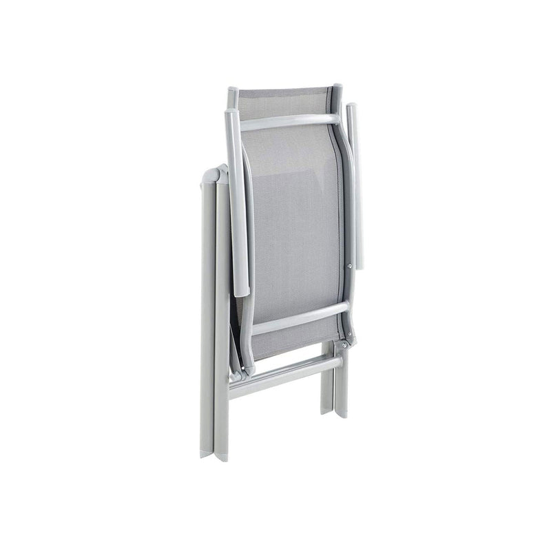 Scaune de grădină - scaune pliabile - set de 4 - cu cadru robust din aluminiu - spătar reglabil - gri