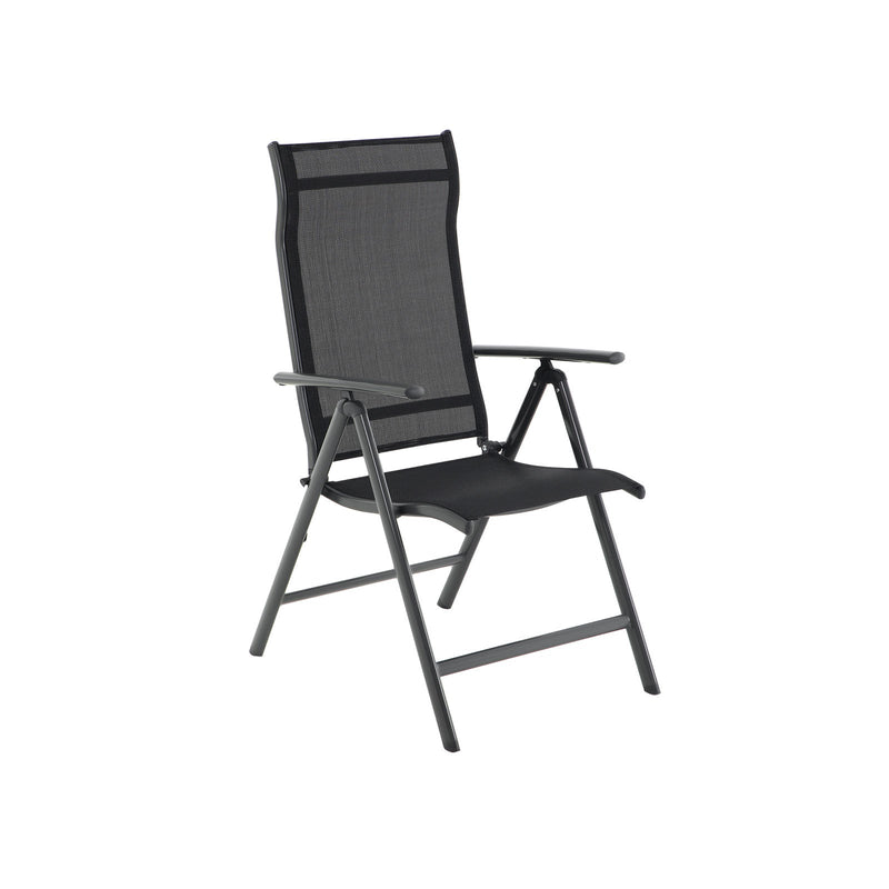 Tuinstoelen - Set van 4 - Klapstoelen - Buitenstoelen - Met robuust aluminium frame - Zwart