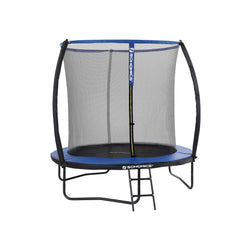 Trampoline de jardin - trampoline - avec net - rond - avec escaliers - Ø 244 cm - bleu