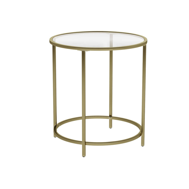 Table basse - table d'appoint rond - avec dessus en verre