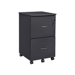 Conteneur en rouleau - Coffre de tiroirs - Unité de tiroir - armoire de bureau - avec verrouillage - 2 tiroirs - noir