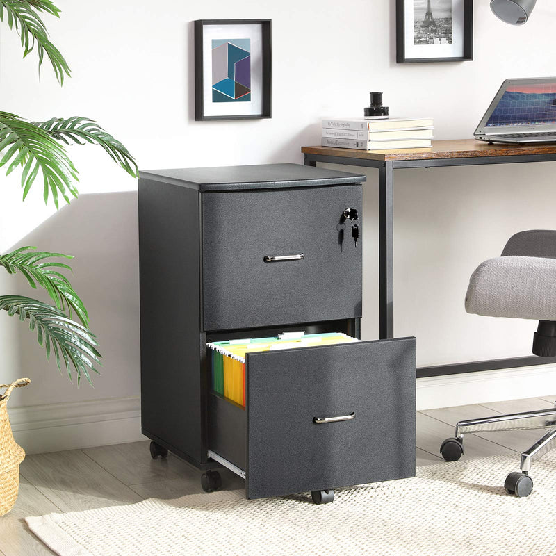 Roll Container - Besp of Drawers - Drawer Unit - Office Cabinet - With Lock - 2 Drawers - Svart