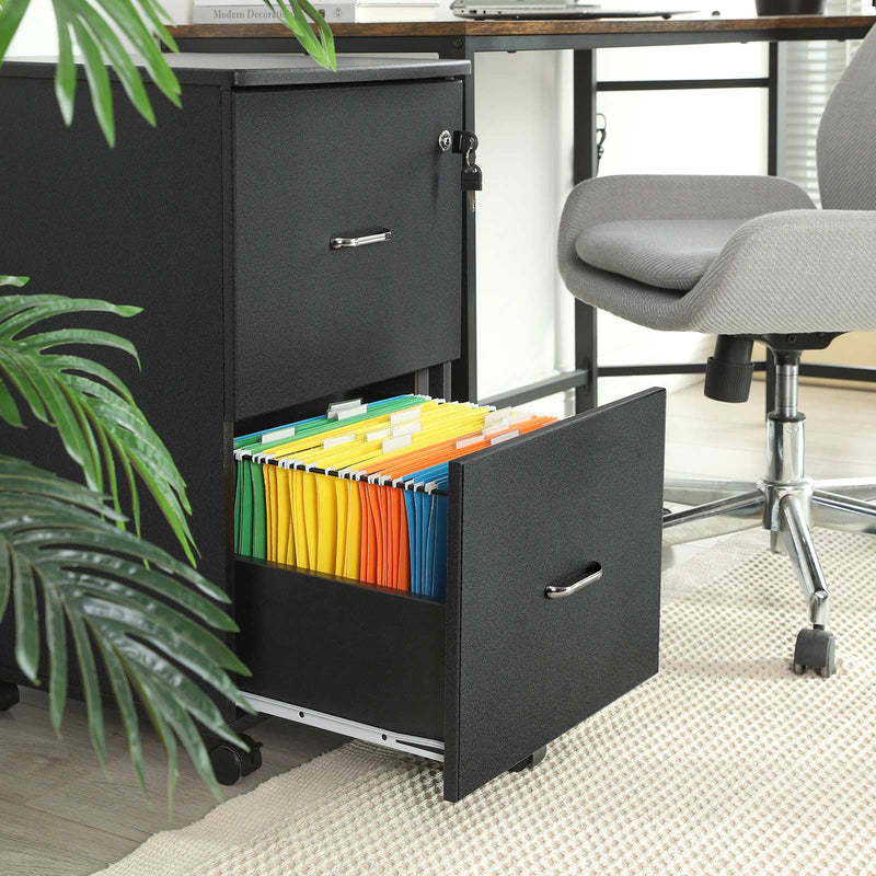 Roll Container - Besp of Drawers - Drawer Unit - Office Cabinet - With Lock - 2 Drawers - Svart