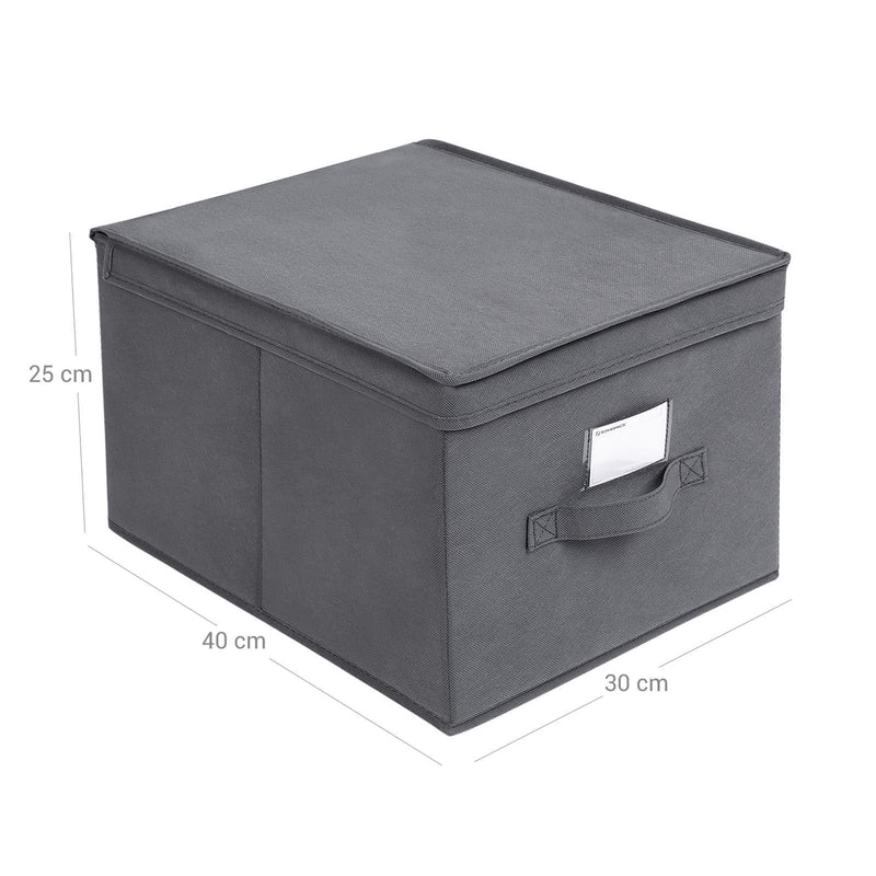 Boîte pliable - Boîte de rangement - avec couvercle - 3 pièces - gris