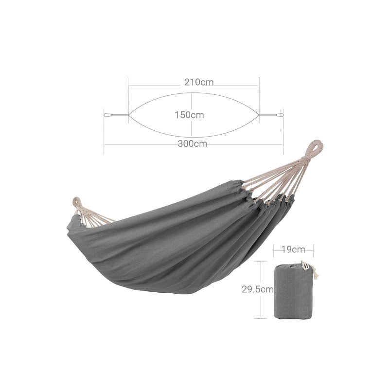 Mat de ciocan - 2 persoane Hammock - 210 x 150 cm - 300 kg Capacitate de încărcare - gri