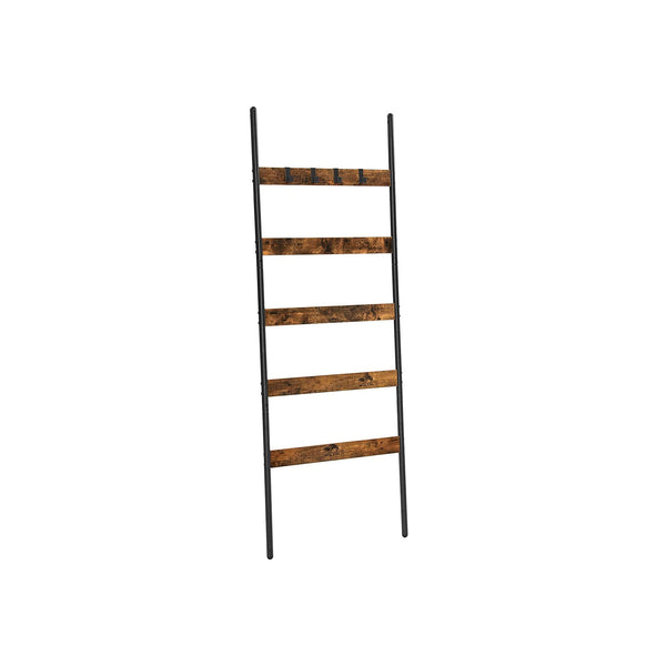 Handdoekenladder - Handdoekenrek - Ladderrek - Stalen frame - Bruin Zwart