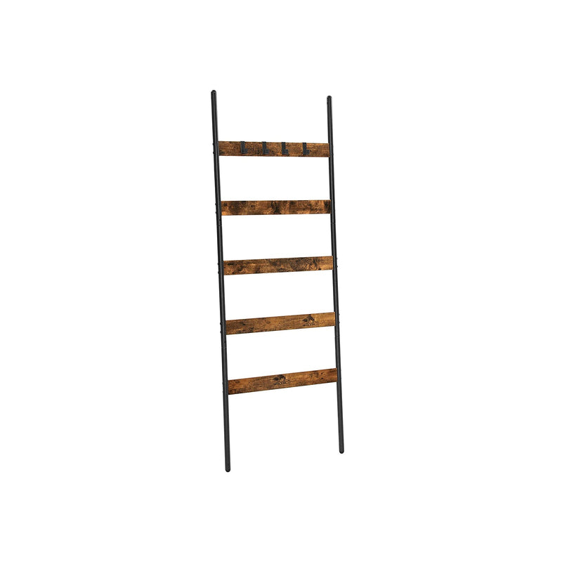 Handdoekenladder - Handdoekenrek - Ladderrek - Stalen frame - Bruin Zwart