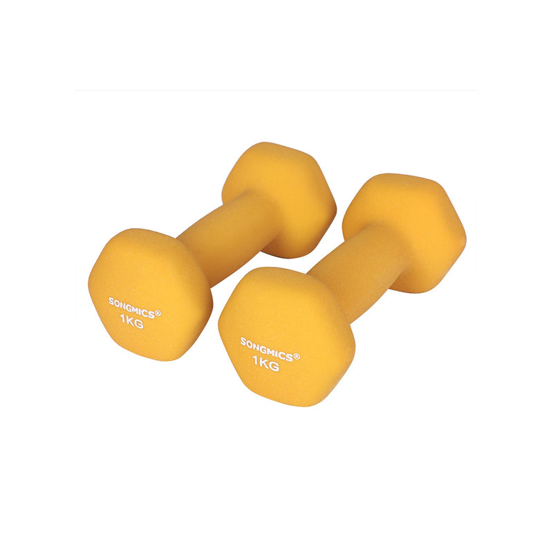 Halters - 2 x 1 kg - Dumbbells - Geel