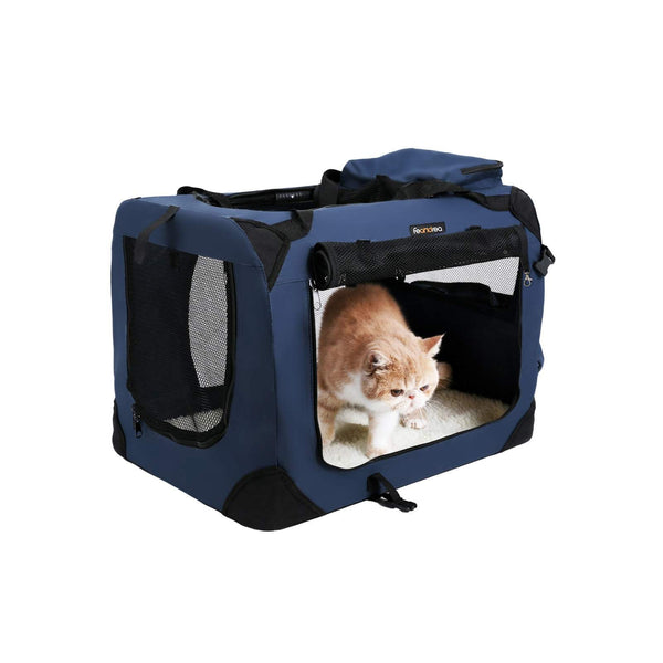 Sac de porte de chien - pliable - bleu - 60x40x40cm