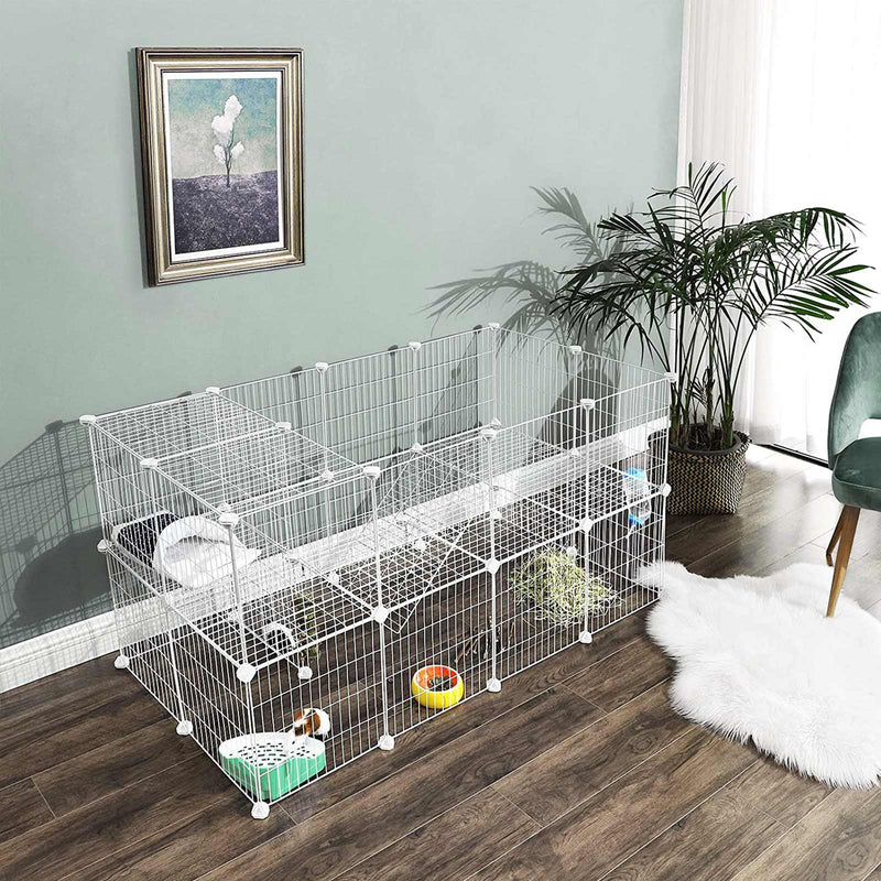 Animal Cage - Rabbit Hob - Hamster - Guinée - Fence - Silver - Loopstal - Petaux