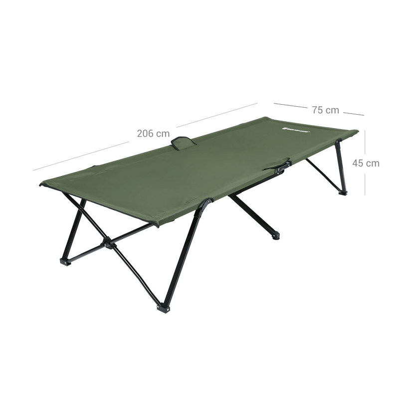 Lit de camping - lit à vol - capacité de chargement 260 kg - 206 x 45 x 75 cm - Green de l'armée