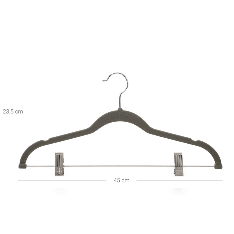 Broekhangers - Velvet - Med Bridge and Clips - Dun - Anti -Slip