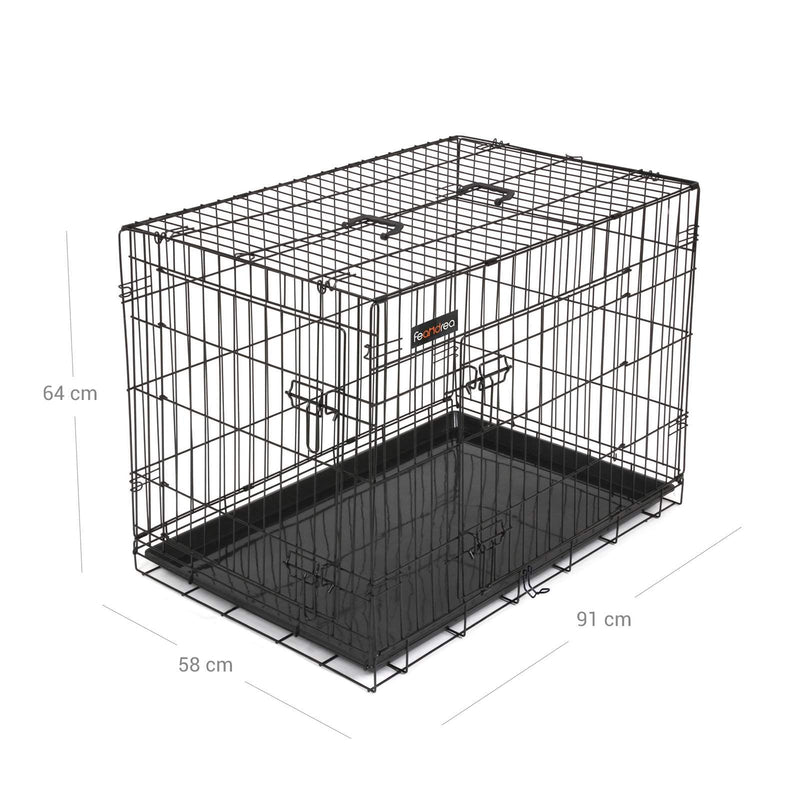 Dogs Bench - Dog Crat - Dog Cage - Dog Box - Foldbar - Svart