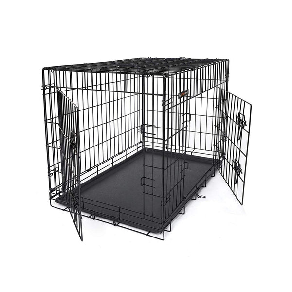 Cage de chien pliable - banc - noir