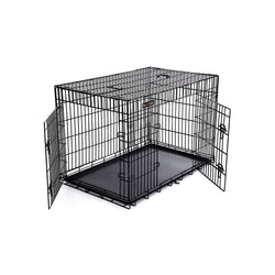 Hundbur - hundbox - fällbar - 122 x 74,5 x 80,5 cm - svart