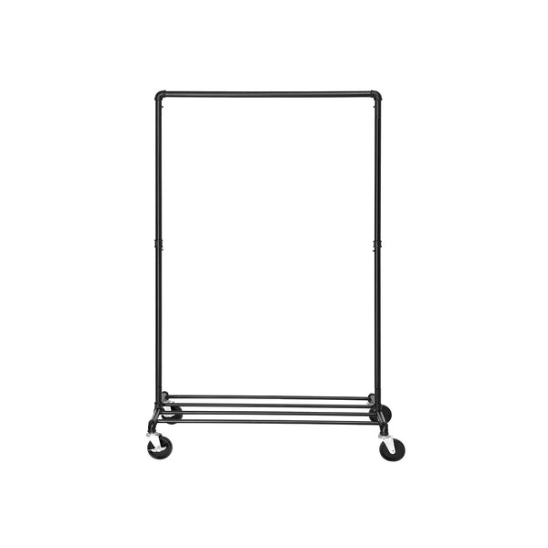 COMNECTARE SCHET - PATCH RACK - Proiectare industrială - Până la 90 kg impozabil - Design industrial - Fișier pentru garderobă - cu 1 rod de îmbrăcăminte - negru