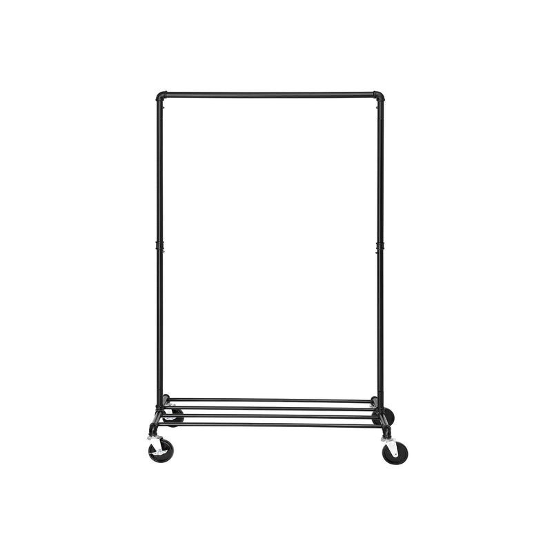 COMNECTARE SCHET - PATCH RACK - Proiectare industrială - Până la 90 kg impozabil - Design industrial - Fișier pentru garderobă - cu 1 rod de îmbrăcăminte - negru