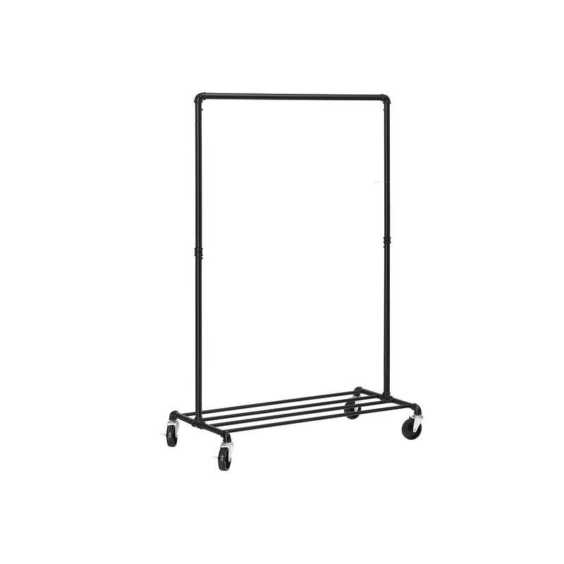 COMNECTARE SCHET - PATCH RACK - Proiectare industrială - Până la 90 kg impozabil - Design industrial - Fișier pentru garderobă - cu 1 rod de îmbrăcăminte - negru