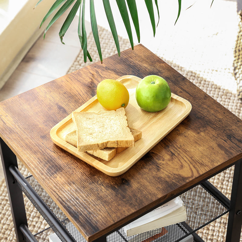 Tableuse - Design industriel - table de chevet - marron / noir