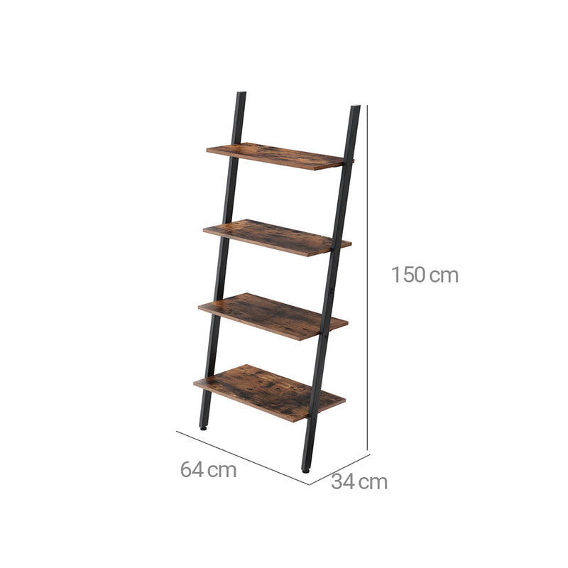 Standing Rack - Ladder Rack - Wall Rack - Med 4 nivåer - Bokhylla