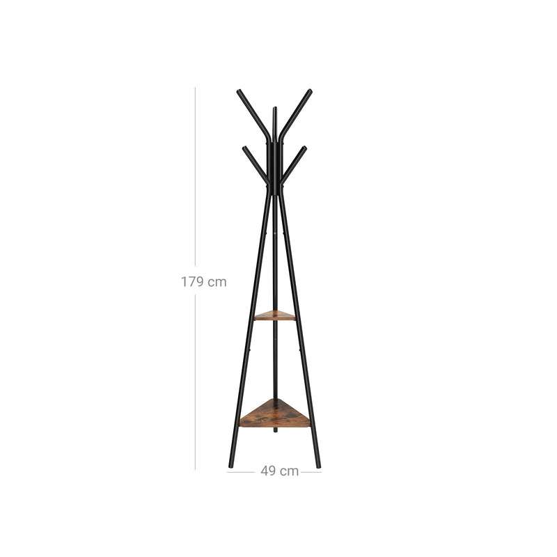 Kapstok - Boomvorm - Met 2 planken - Industrieel design